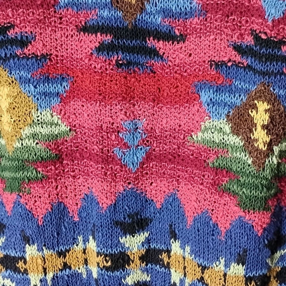 Robert Scott Vintage 90s Hand Knit Sweater Earthy Folk Art Craftcore Size Small - Picture 4 of 8